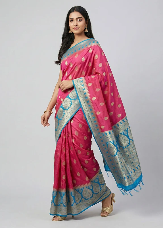 Red Kanjivaram Silk Saree With Blouse Piece One Size