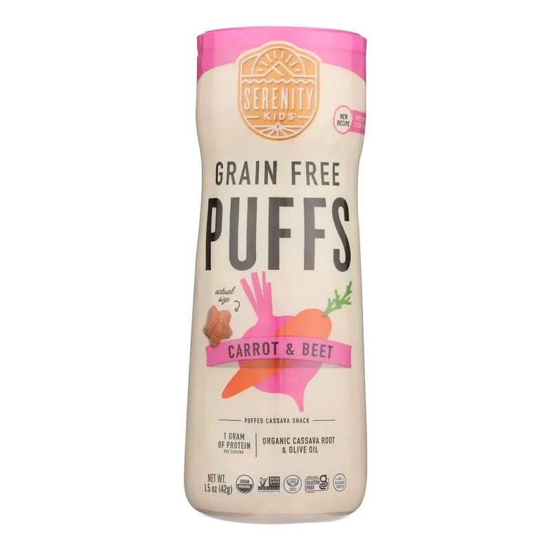 Snack Serenity Kids Puff Cart Beet Veget, 45 Ml, Orgânico, Pacote Com 6