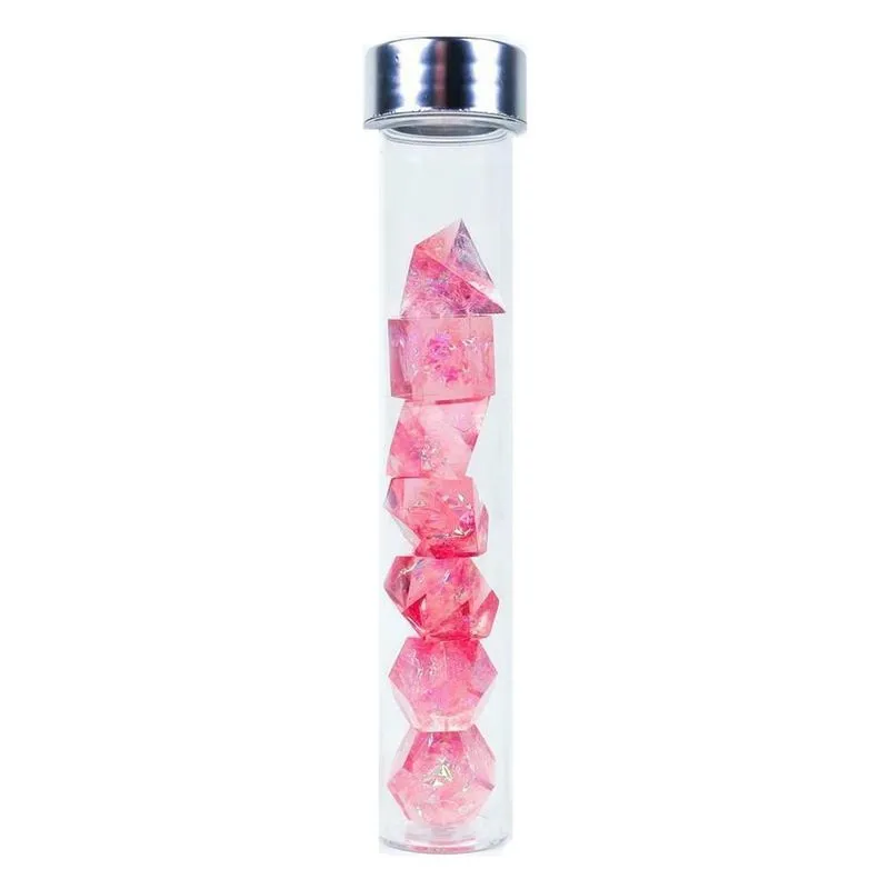 7-set Manto &amp; Adaga Pacote De Dados Rosa Uv Números De Luz Negra