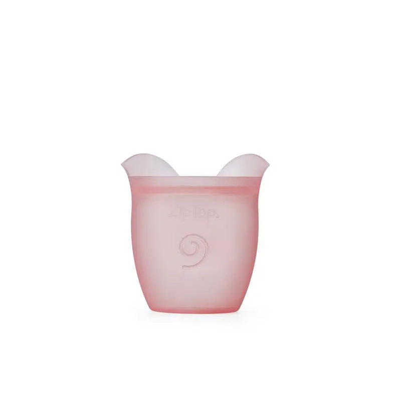 Copo De Armazenamento Com Zíper, 120 Ml, Silicone Rosa E Platina, 1 Pacote X 6