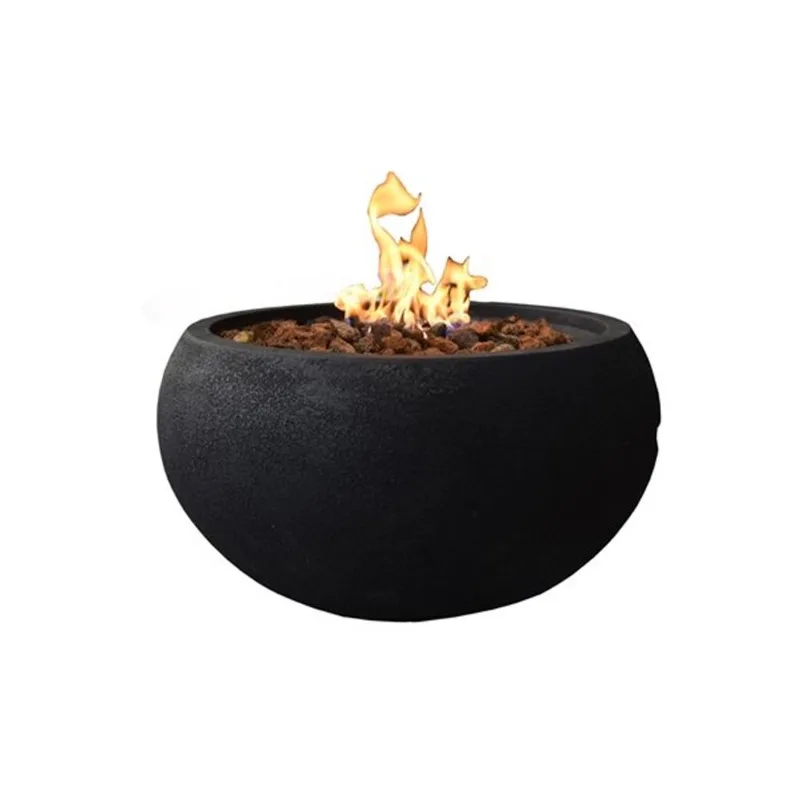 Modeno York 27-in W 40,000 BTU Black Concrete Natural Gas Firebowl