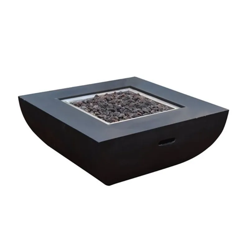 Modeno Aurora 34-in W 50,000 BTU Black Concrete Natural Gas Fire Table