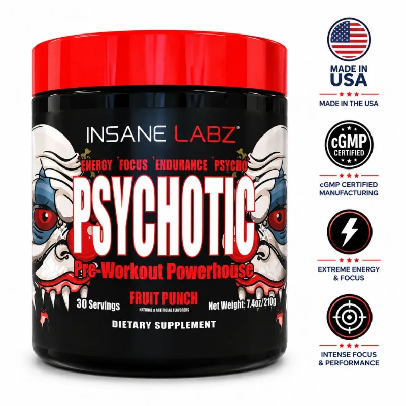 Pre Entreno Insane Labz Psychotic 210G 30 Servings Pre-Workout Fruit Punch