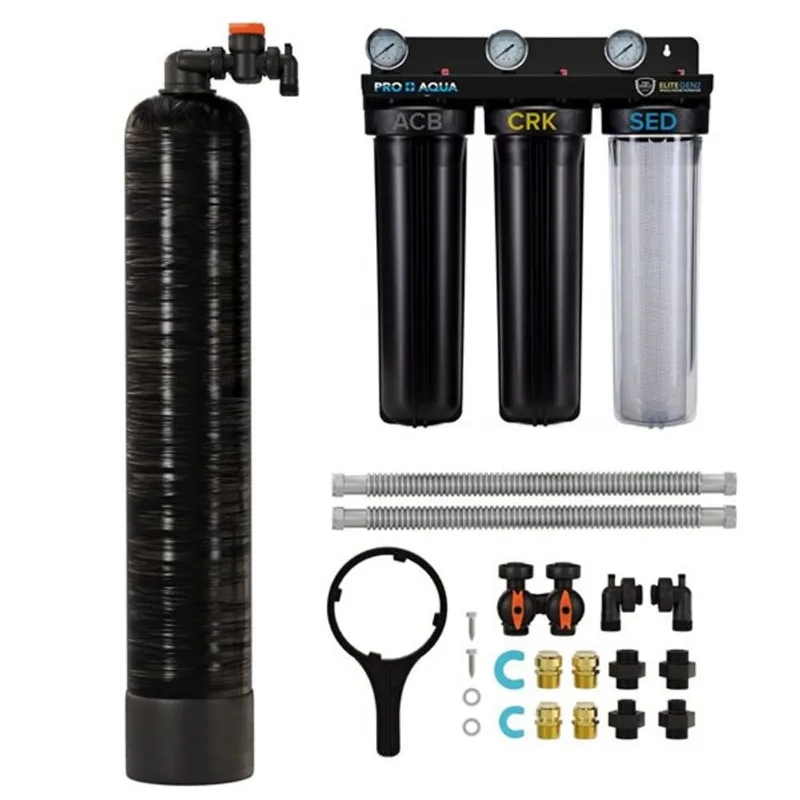 PRO+AQUA Whole House Salt-Free Water Softener Conditioner w/ 3-Stage Heavy Metal Odour High Flow 40 LPM Filter System