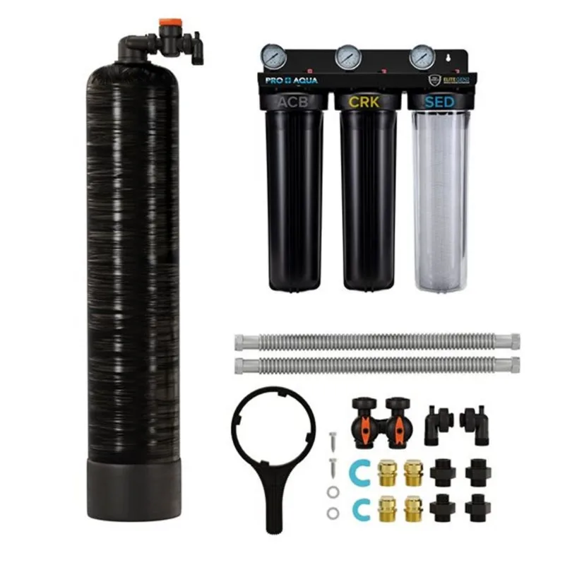 PRO+AQUA Whole House Salt-Free Water Softener/Conditioner w/ ELITE 3-Stage Heavy Metal Odour Filter High Flow 75.7 LPM