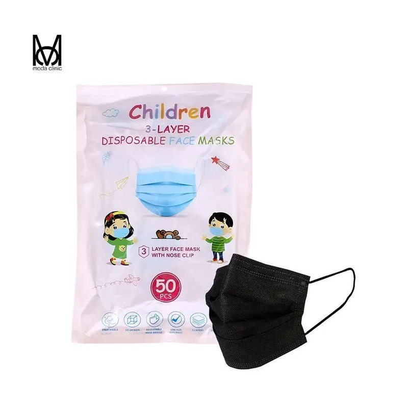 Máscara Descartável Tripla Camada Infantil Clipe Nasal Cx 50