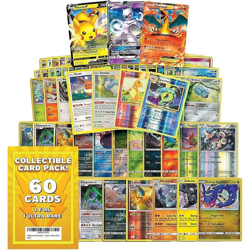 Pokémon Tcg Jogo De Cartas 60ct Pack 3 Foil 1 Metal Raro