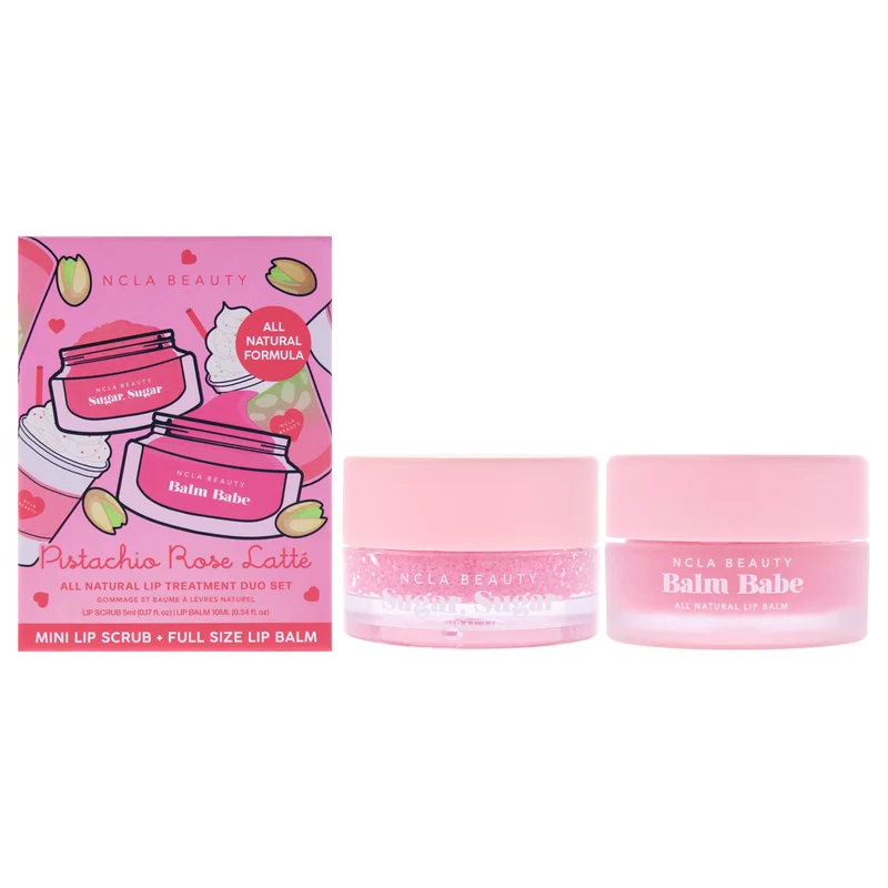 NCLA Lip Care Set - Pistachio Rose Latte by NCLA for Women - 2 Pc 0.16oz Lip Scrub, 0.33oz Lip Balm 2 Pc