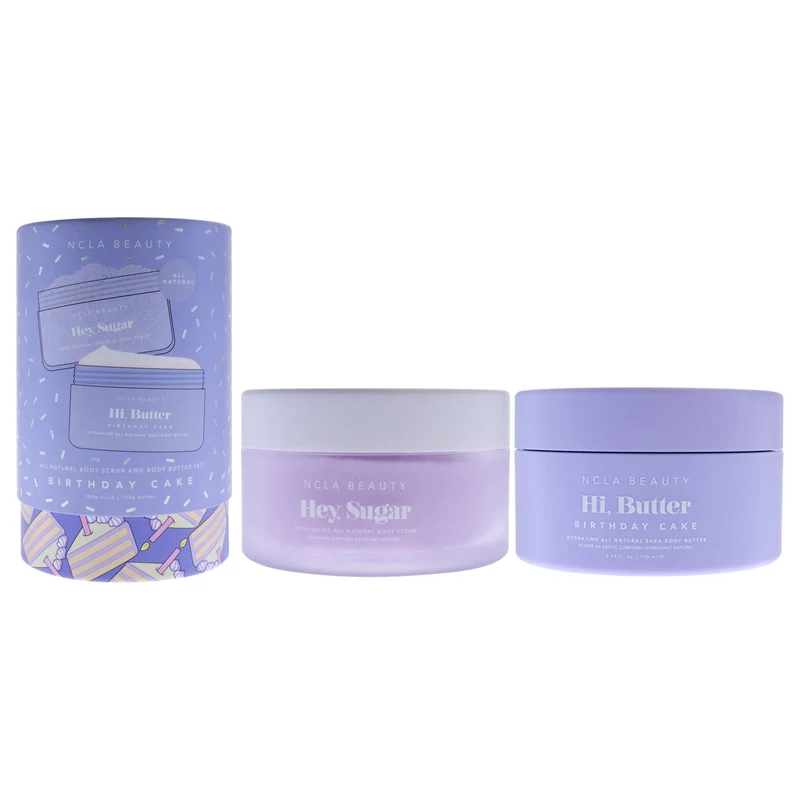 NCLA All Natural Body Scrub and Body Butter Set - Birthday Cake by NCLA for Women - 2 Pc 3.38oz Body Butter, 3.38oz Body Scrub 2 Pc