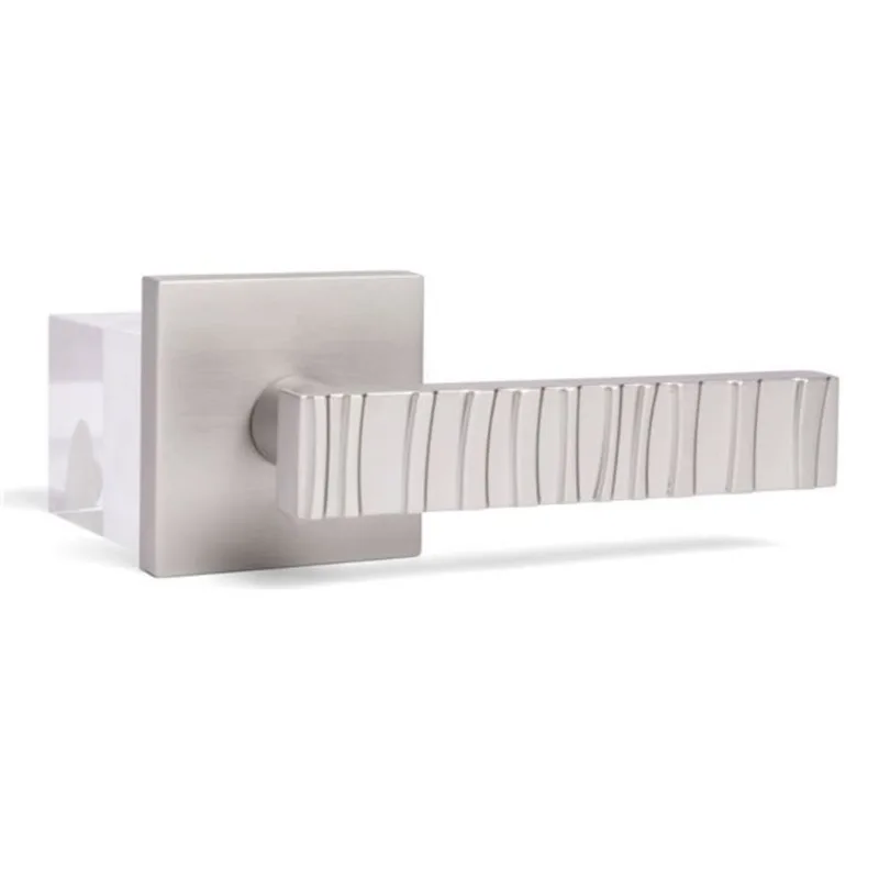 McBowery Groove 2-Pack Satin Nickel Modern Interior Dummy Door Handle