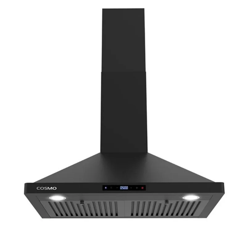 Cosmo 30-in Vista Collection Ducted Wall Mount Range Hood w/ Touch Controls and LED Lights, Matte Black