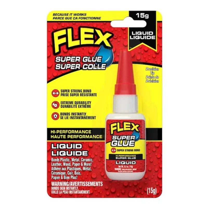 FLEX Clear Liquid Super Glue with Precision Tip - 15-g