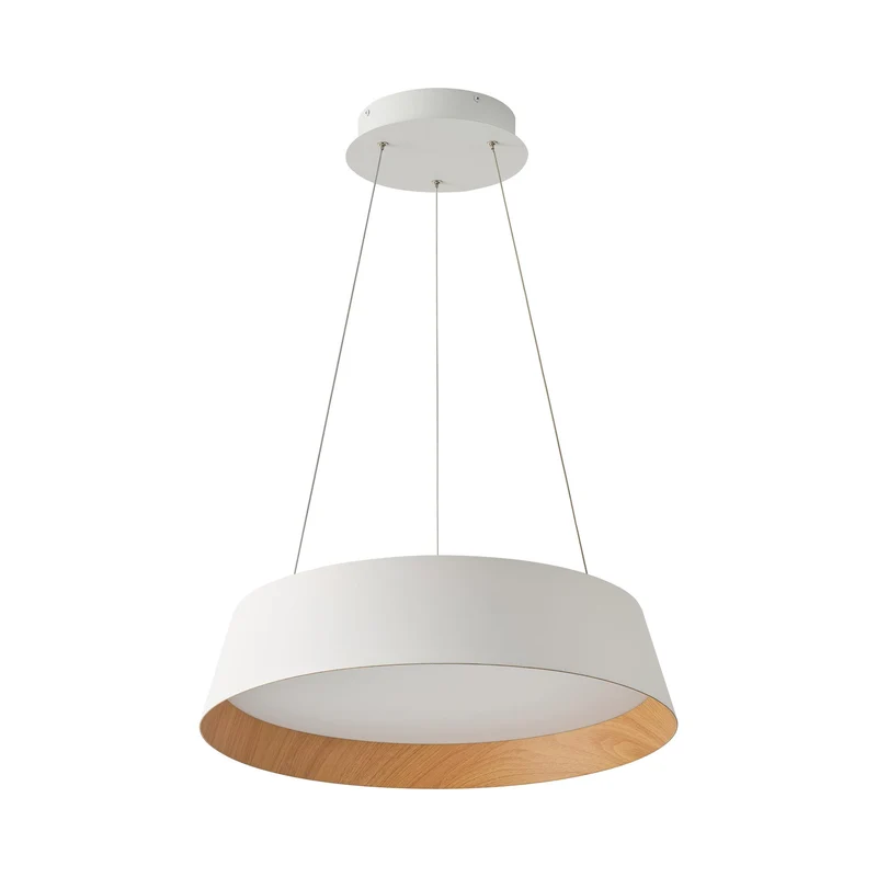Toronto LED Pendant Light Matte White/Painted Wood / 21.3-Inch