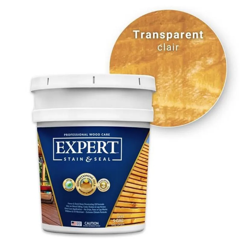 EXPERT Stain & Seal Premium Transparent Clear Oil-Based Wood Stain for Fences and Decks 19-L/5-gal - Clear
