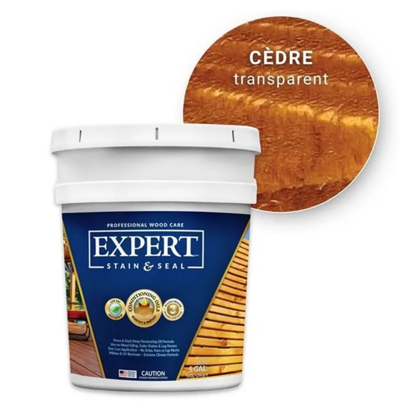 EXPERT Stain & Seal Premium Transparent Light Tint Oil-Based Wood Stain for Fences and Decks 19-L/5-gal - Cedar