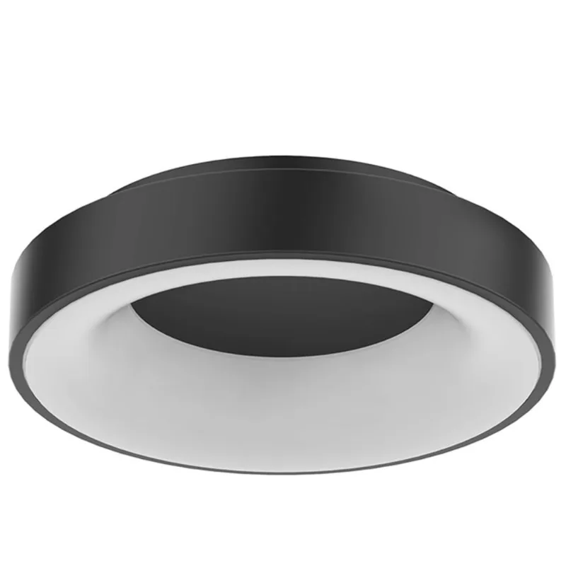 VALU+ 15-in 25 W Plastic Round LED Flush-Mount Light - Black