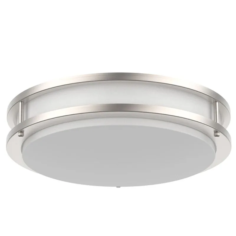 VALU + 20 W 14-in W Round Brushed Nickel Flush Mount LED Ceiling Light