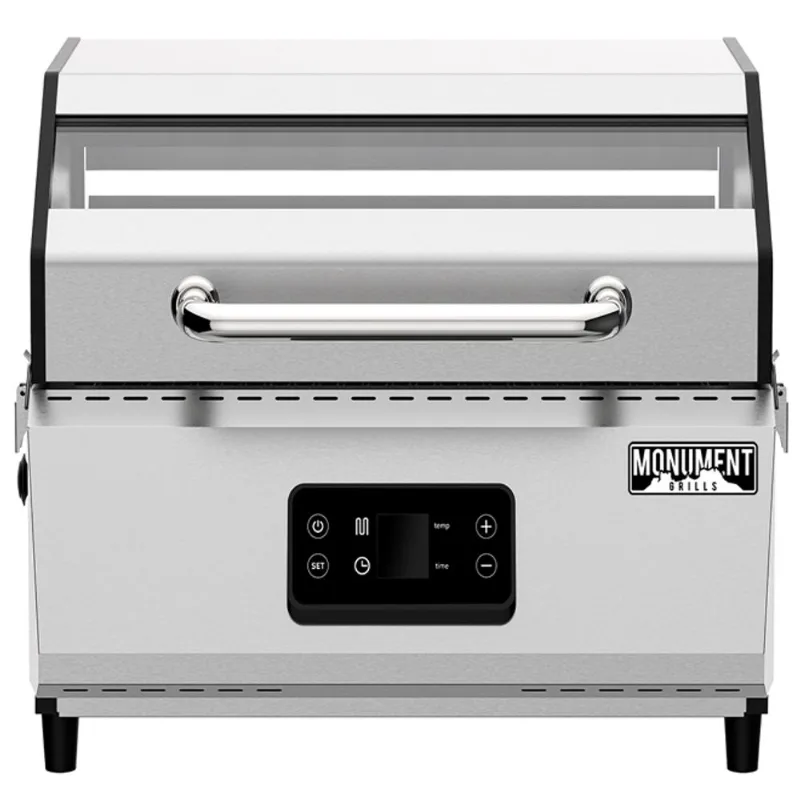 Monument Grills Stainless Steel Electric Portable Barbecue with Clearview® Lid