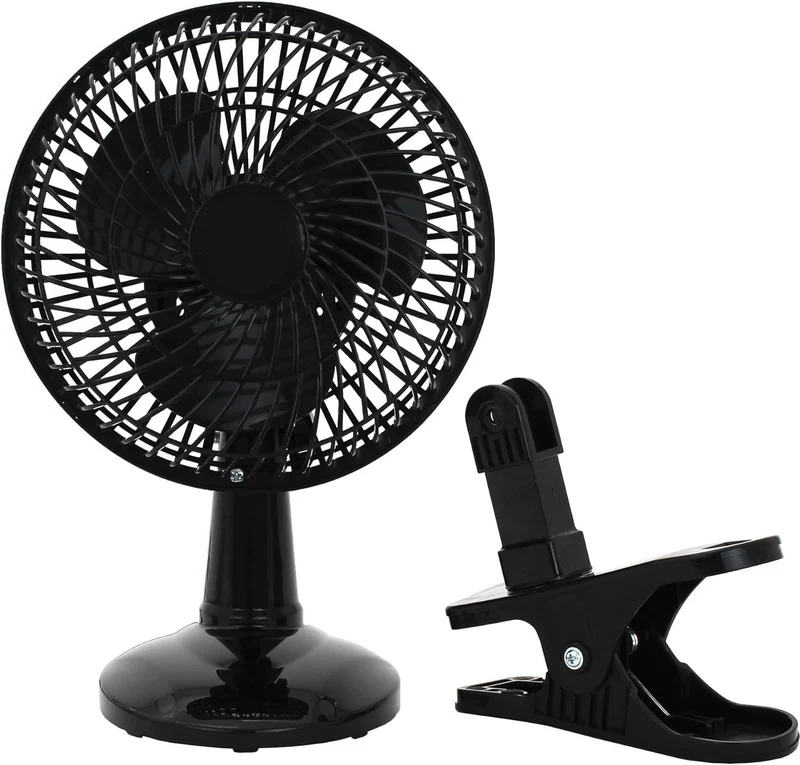 6-inch Convertible Desk Fan Clip On Base or Tabletop - Black 6IN / Balck