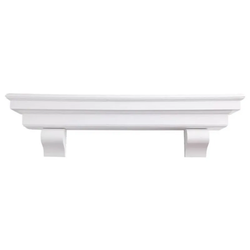 Dogberry Collections Ornate Traditional Fireplace Mantel 60 x 14.75 x 8-in - White