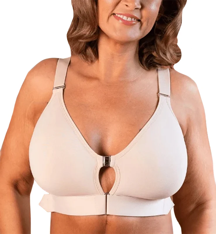 Springrose Goddess Lift Wireless Front Closure Mobility Bra (GODDESS) - Almond 32-34 DD-F