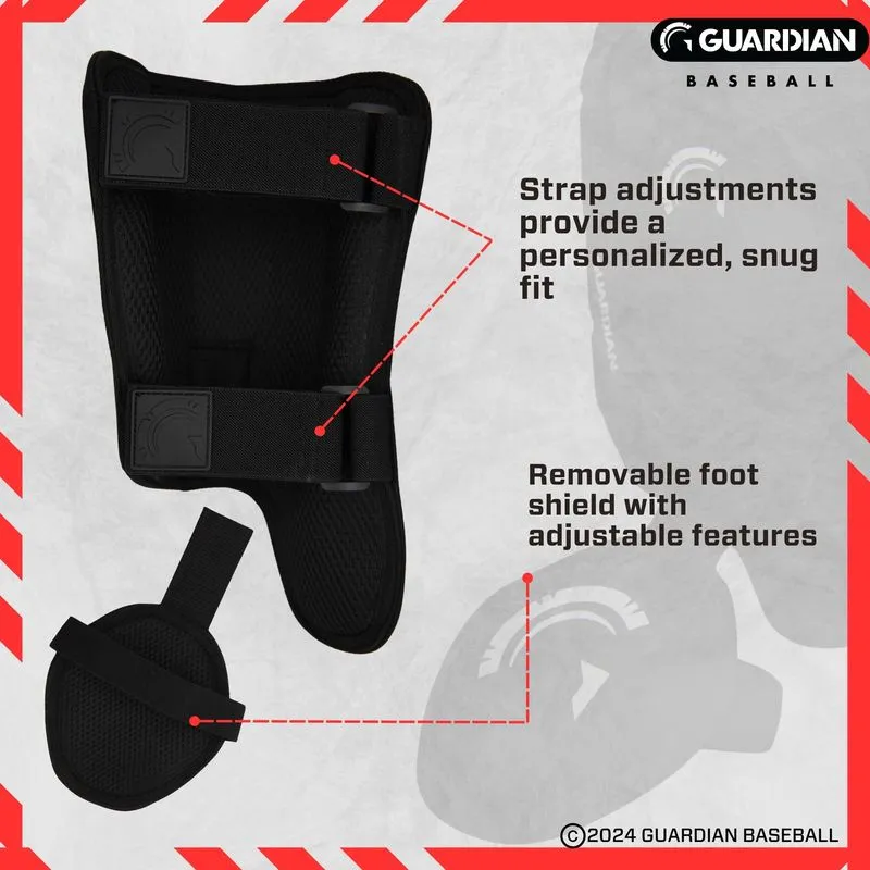 Protetor De Pernas De Beisebol Guardian Black Youth Lh Hitter