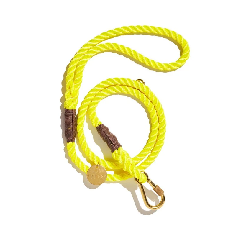 Standard Cotton Rope Dog Leash Neon Yellow M