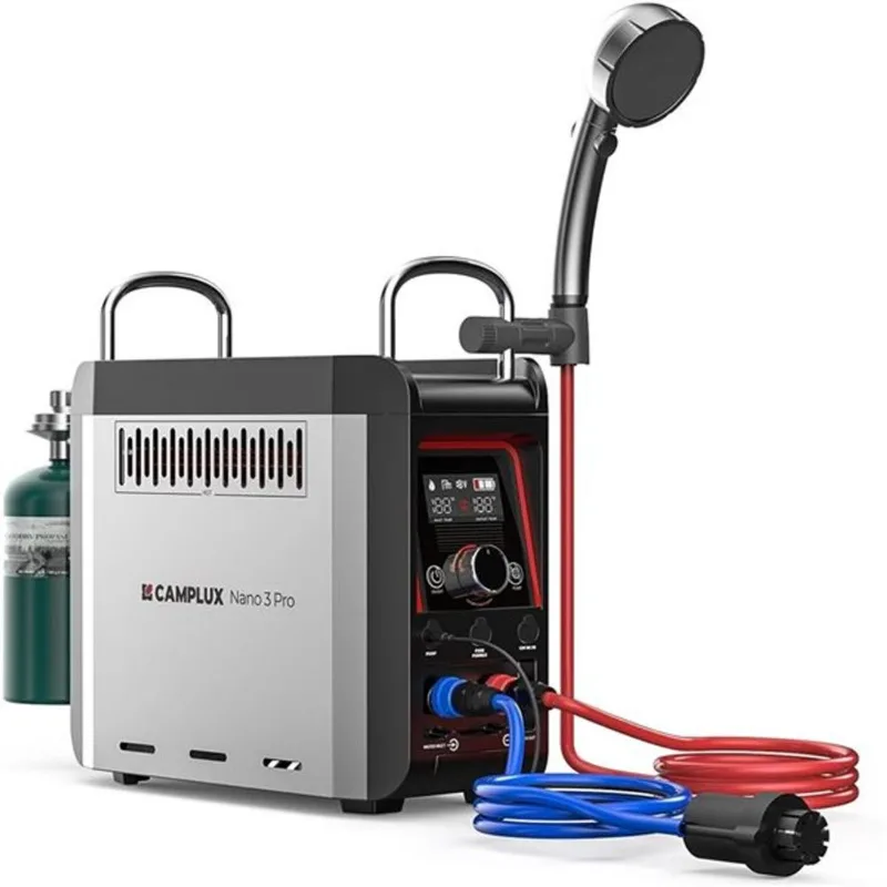 Camplux NANO 3 PRO 0.8-GPM Portable Outdoor Tankless Water Heater with Shower Kit 20.5K-BTU