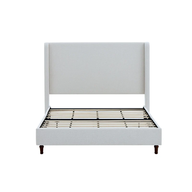 Harper - Tall Headboard Upholstered Bed With Elegant Simplicity Beige / Queen