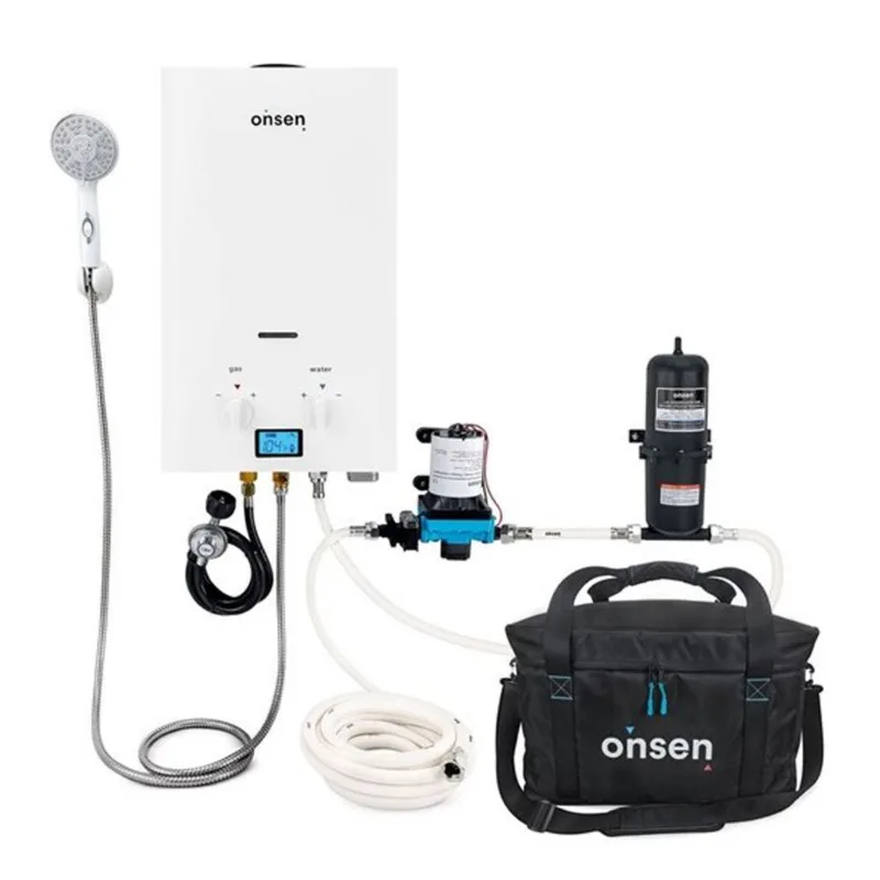 Onsen 7-L 1.8-gal/min 50 000 BTU Outdoor Propane Portable Tankless Water Heater with Water Pressure Kit and Bag