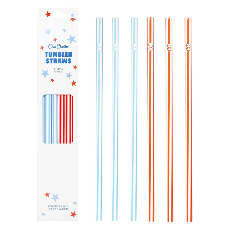 Replacement Tumbler Straws 6-Pack - 4th Of July Open Box