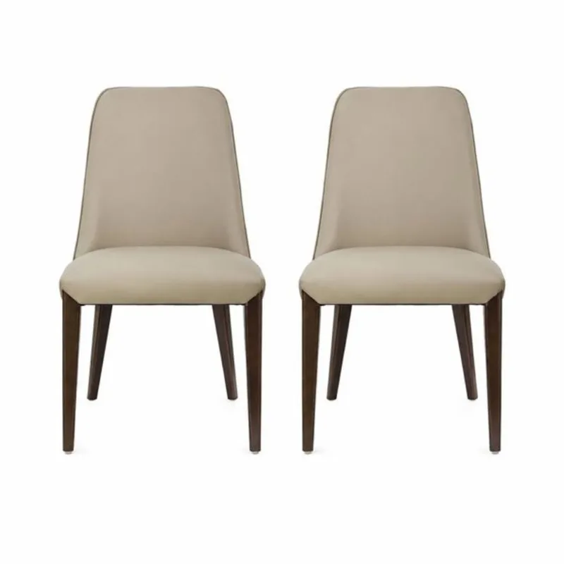 Manhattan Comfort Belmont Set of 2 Contemporary Upholstered Dining Side Chairs – Taupe