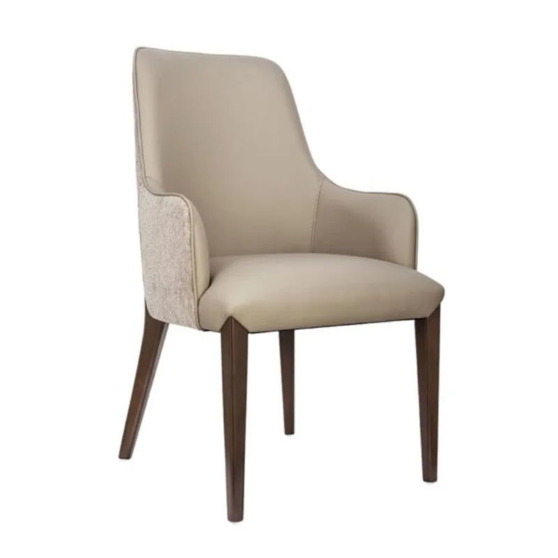 Manhattan Comfort Belmont Contemporary Upholstered Dining Armchair – Taupe