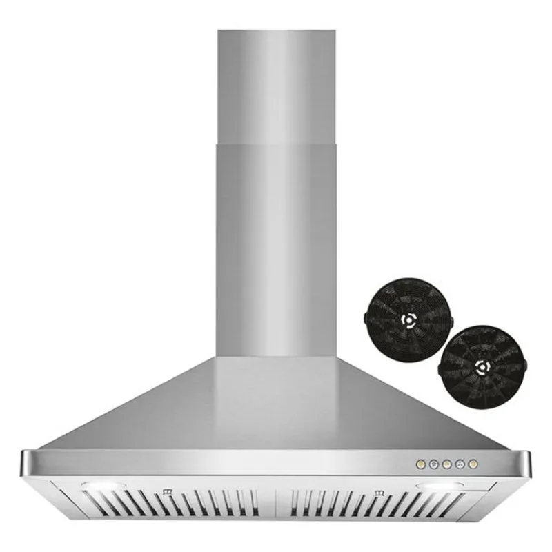 Cosmo 30-in Vista Collection Ductless Wall Mount Range Hood w/ Button Controls and LED Lights - Stainless Steel