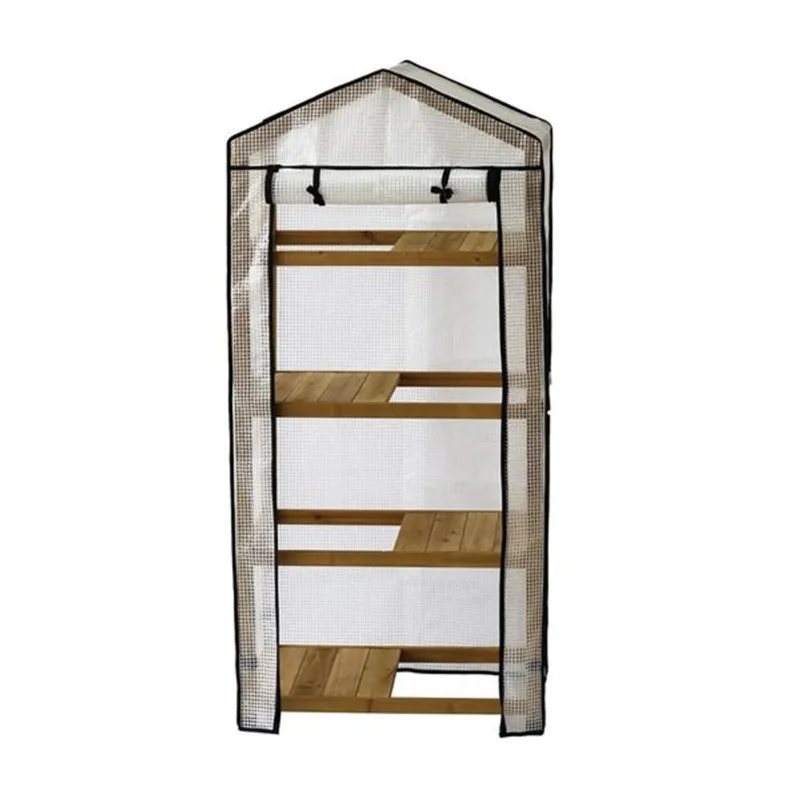 VegTrug 4-Shelf Cedar Greenhouse - Brown