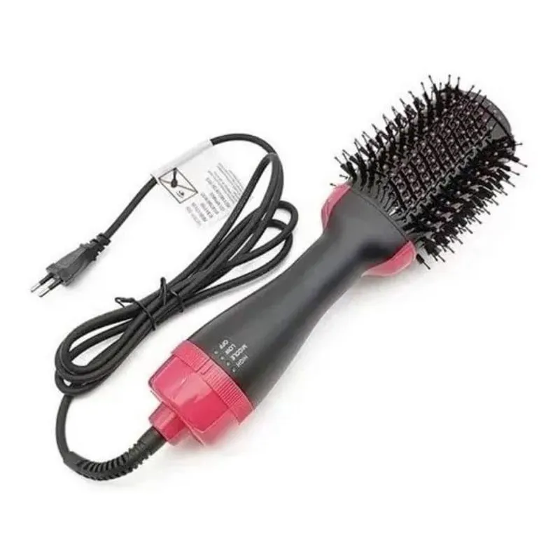 Escova Secadora e Modeladora One Step 1200W Preto/Rosa 110V Íon 3 em 1 Seca Alisa Escova Secadora E Modeladora Elétrica De Cabelo 3 Em 1 110V