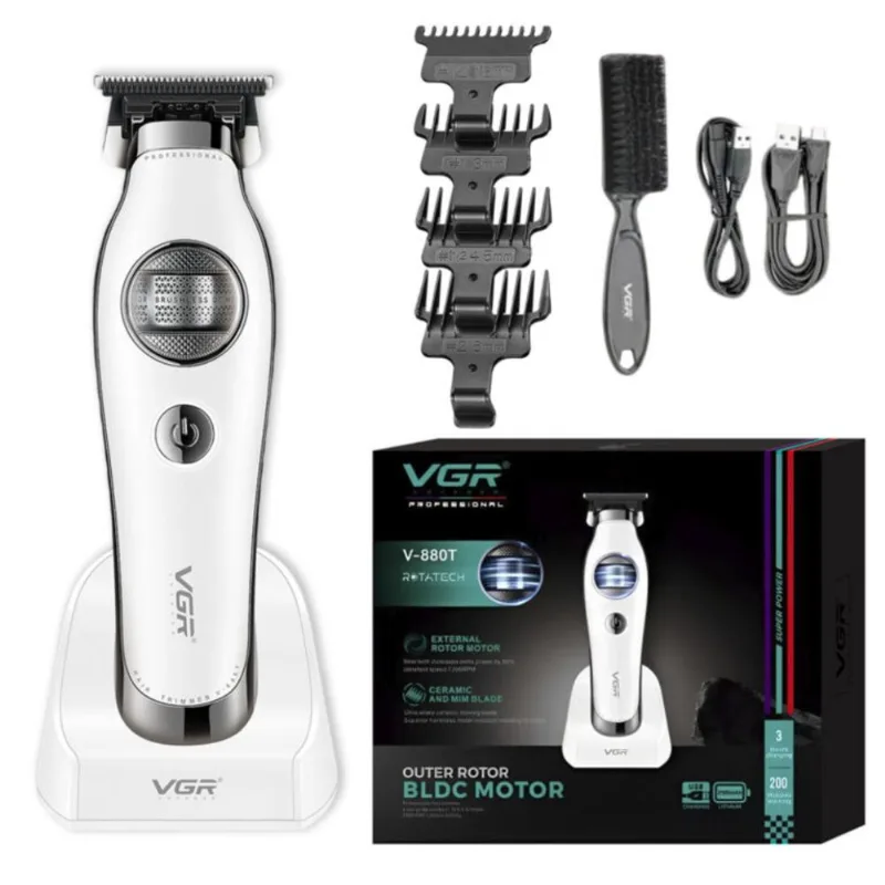 Cortadora Pelo Patillera Vgr V-880t Rotatech Bldc 7200rpm Blanco