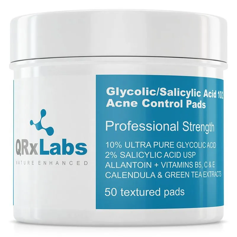 Lenço De Tratamento Para Acne com Ácido Glicólico 10% E Ácido Salicílico 2% Vitaminas B5 - Qrxlabs