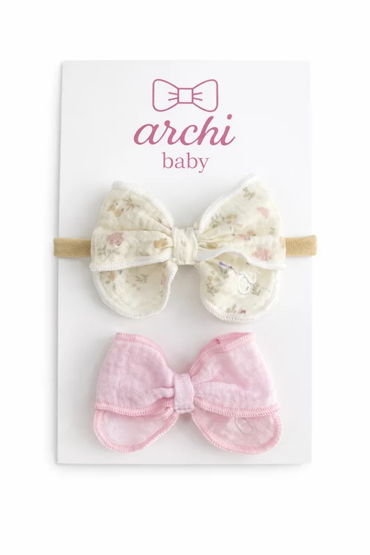 ARCHI BABY IVORY FLORAL + PINK SOFT HEADBAND [FINAL SALE] OS