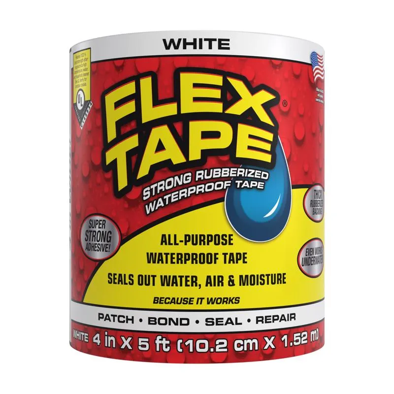 Fita De Reparo Impermeável Flex Tape De 10 Cm X 1,5 M Branca (pacote 4)