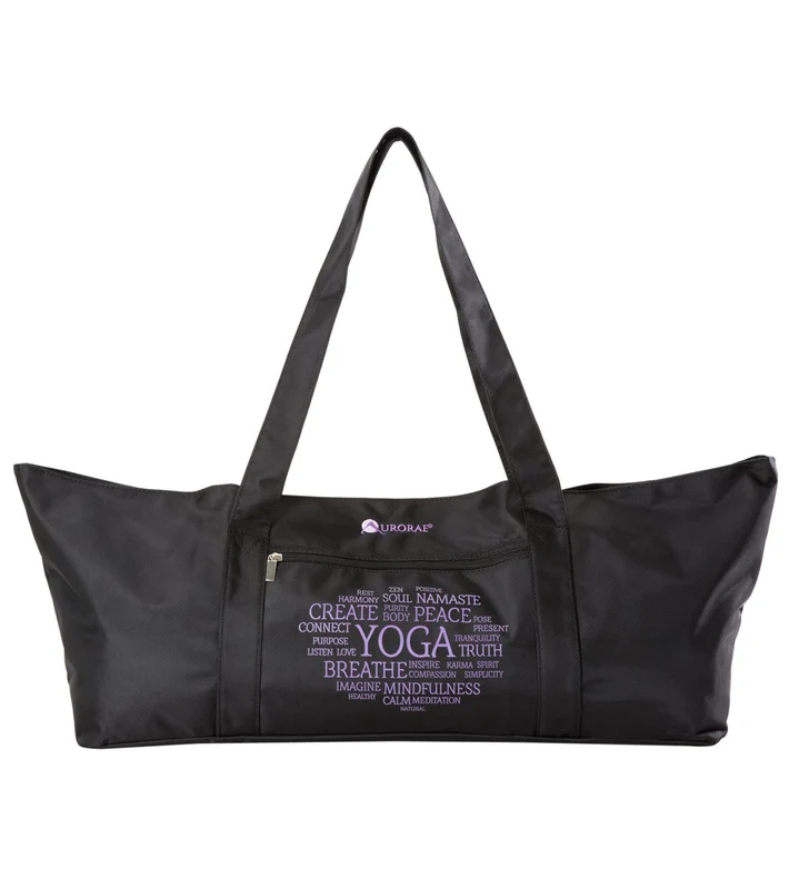 Aurorae Yoga Mat Tote Bag Black Solid