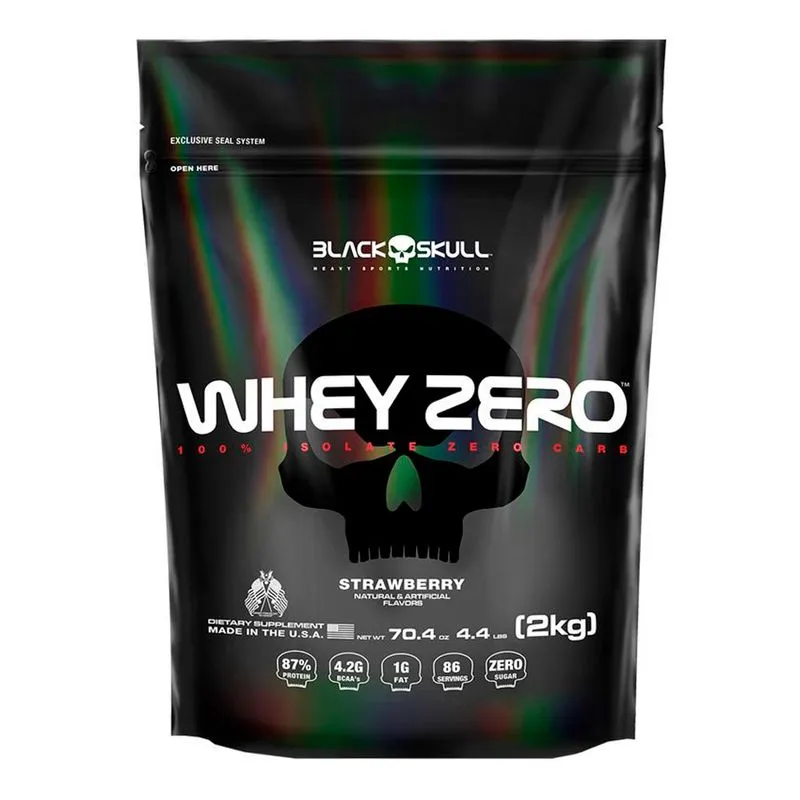 Whey Zero 2kg Refil - Black Skull Whey Zero 2kg Refil Morango - Black Skull