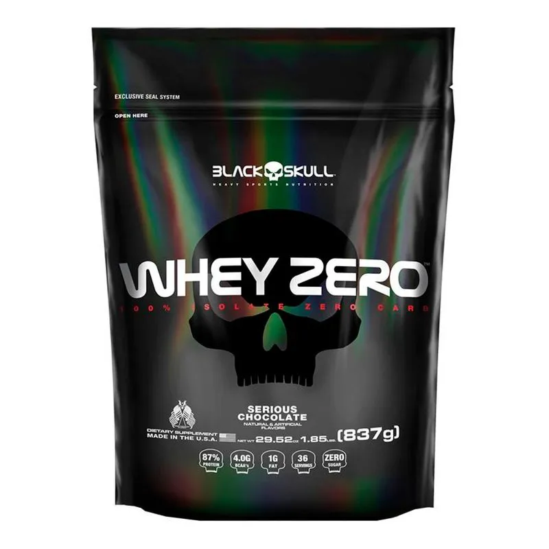 Whey Zero 837g Refil - Black Skull Whey Zero 837g Refil Chocolate - Black Skull