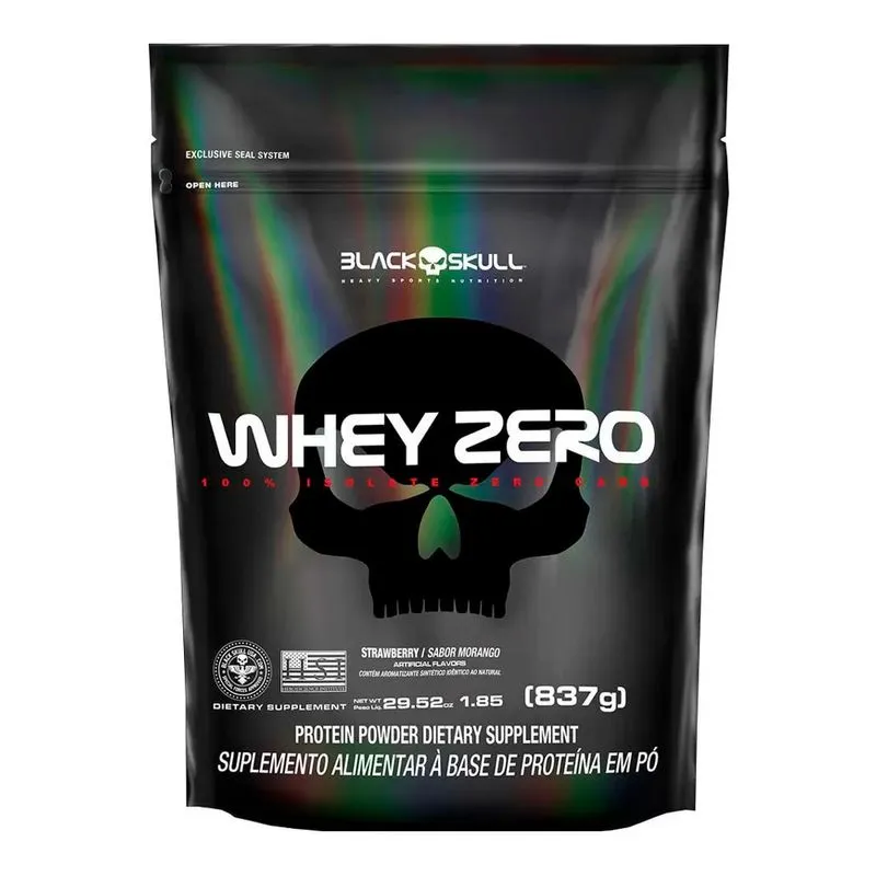 Whey Zero 837g Refil - Black Skull Whey Zero 837g Refil Morango - Black Skull