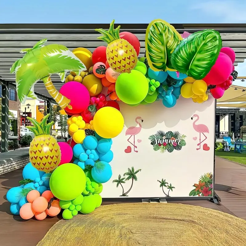 Kit De Guirlanda De Balão Maznyu Com Tema Havaiano 129 Unidades