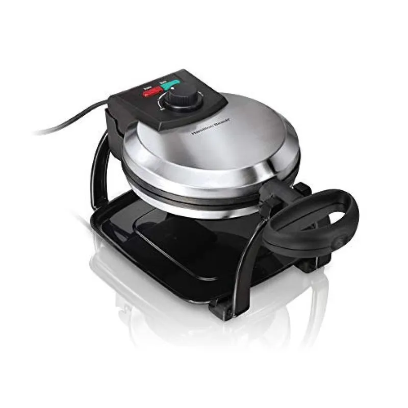 Máquina de Waffle Hamilton Beach, 4 Fatias, Aço Inoxidável, Prata 110V