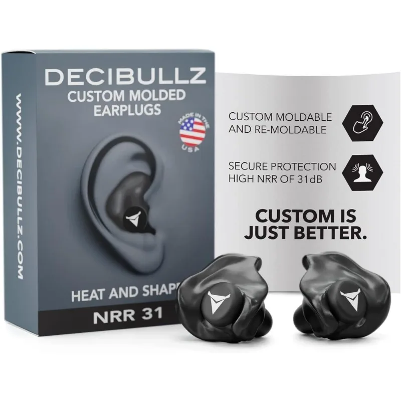 Decibullz Nrr31 Protetor Ouvido Esportivo Moldável Preto