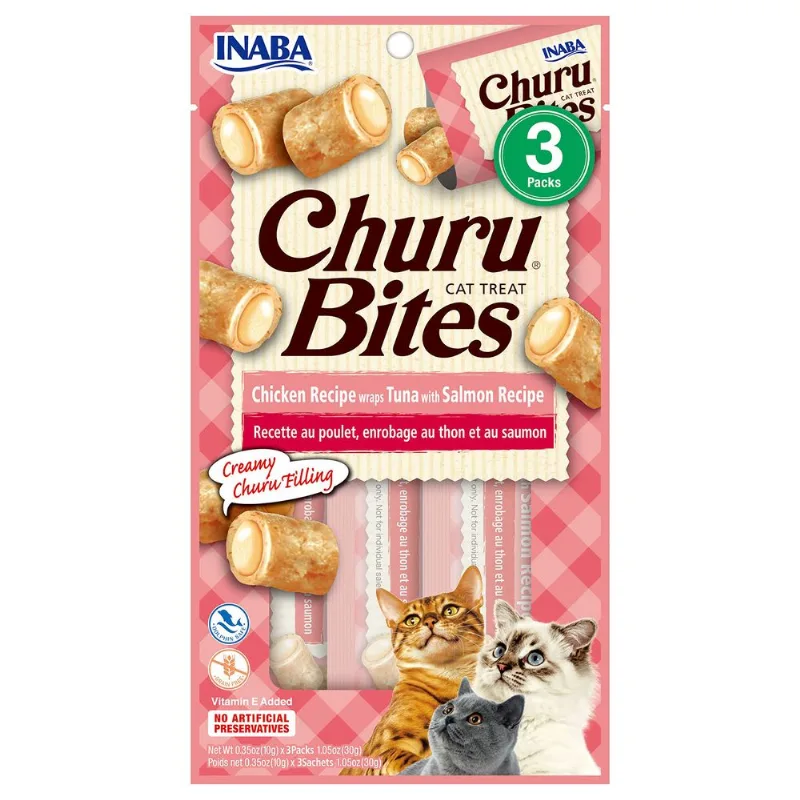 Snack Gato Churu Bites Salmón 3 un. 30g