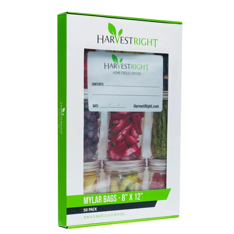 Sacos Resseláveis Harvest Right 3,78 L Mylar, Pacote Com 50 Unidades Para Liofilizador