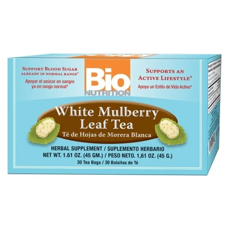 Chá De Folha De Amora Branca 30 Sacos Da Bio Nutrition Inc